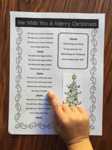 Use Christmas carols to work on reading with your students. Free printables from Simply Kinder.
