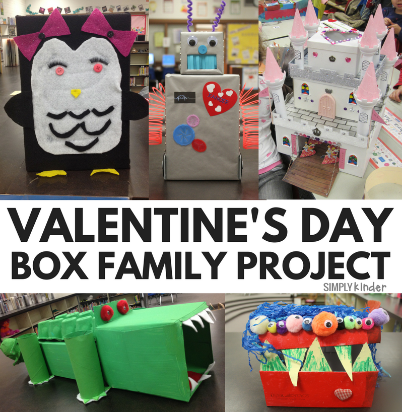 Valentine's Day Box Family Project from Simply Kinder. Send home this free letter and have your student create an amazing box at home with their family to collect valentine's in. 