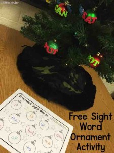 Sight word ornament writing activity from Simply Kinder.