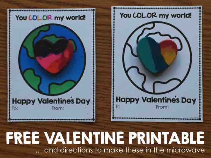 Microwave Melted Crayon Heart Valentines