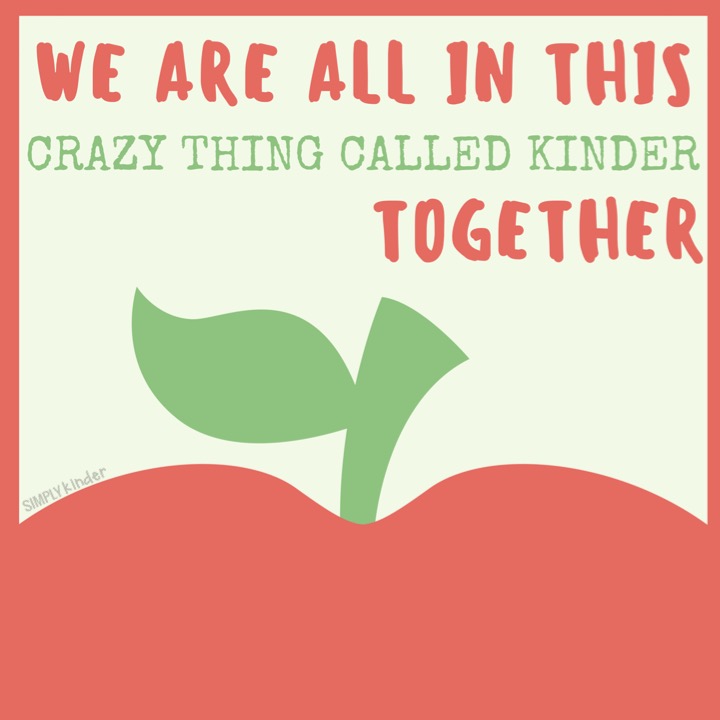 We are all in this crazy thing called kinder together.