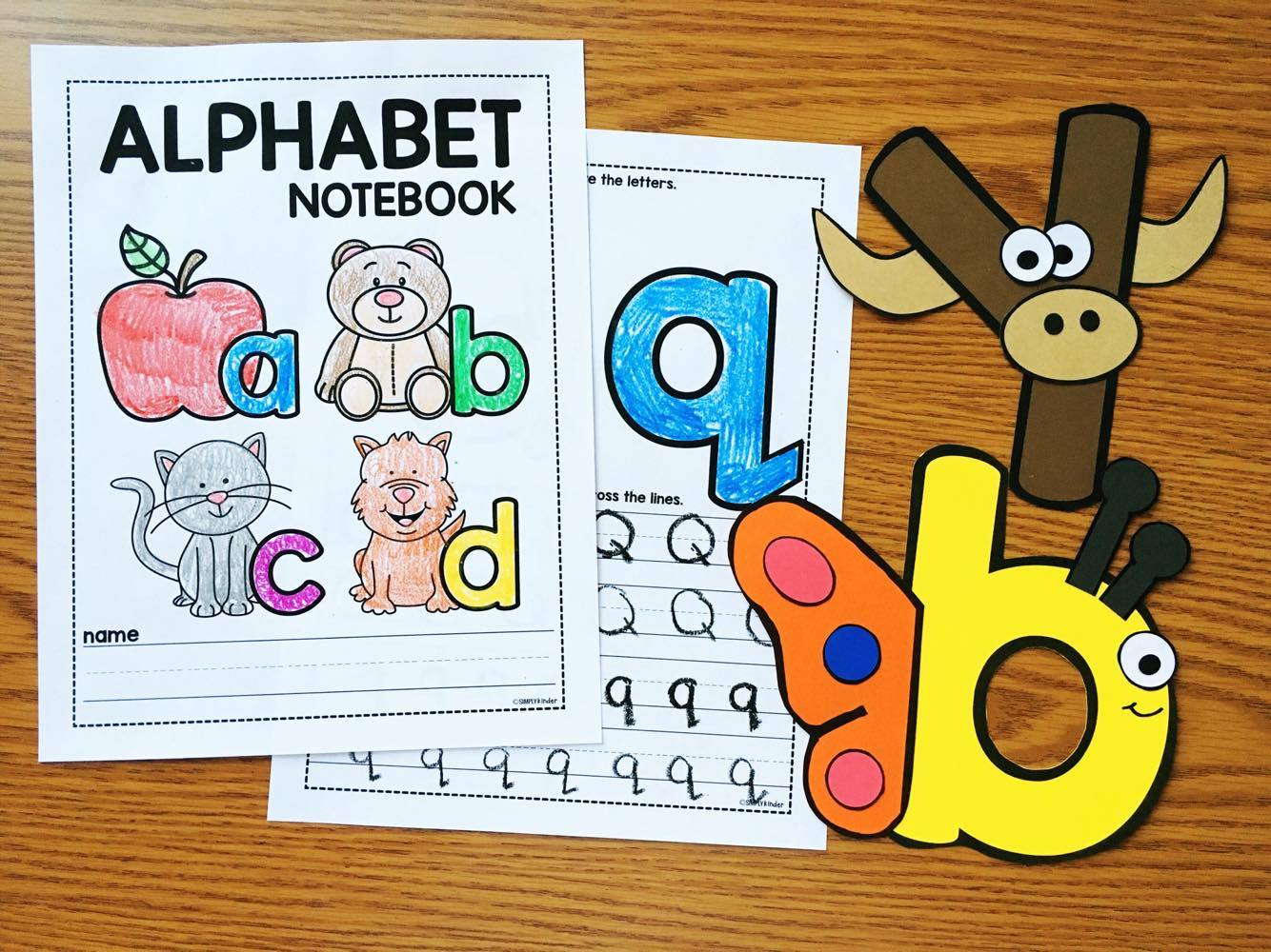 Alphabet Notebooks with Lower Case Alphabet Crafts and Printables