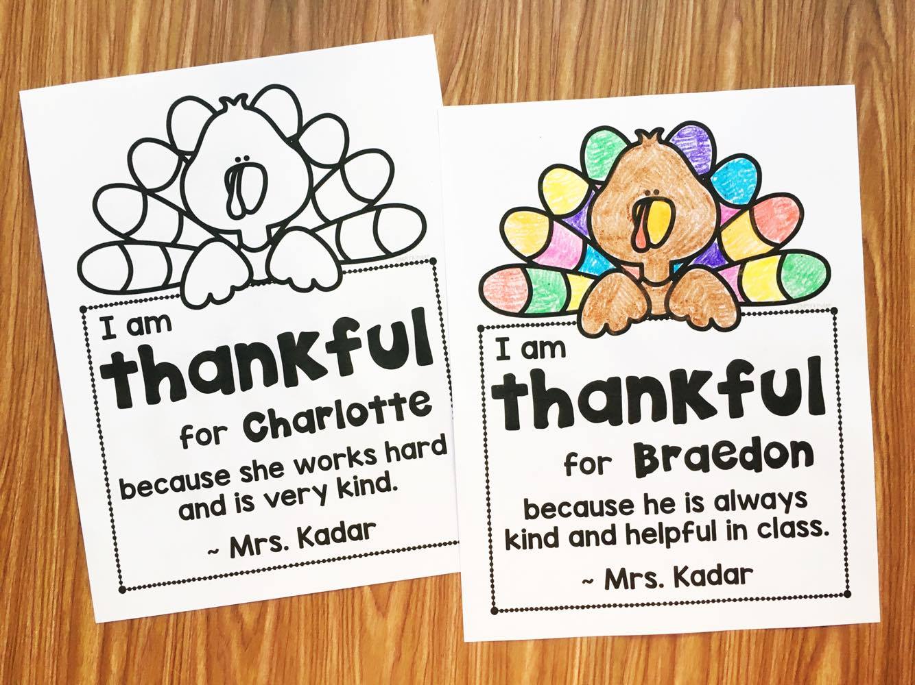 A free note to give your students to show them how thankful you are for them. This is perfect for sending home with you preschool, kindergarten, and first grade students over the Thanksgiving break. 