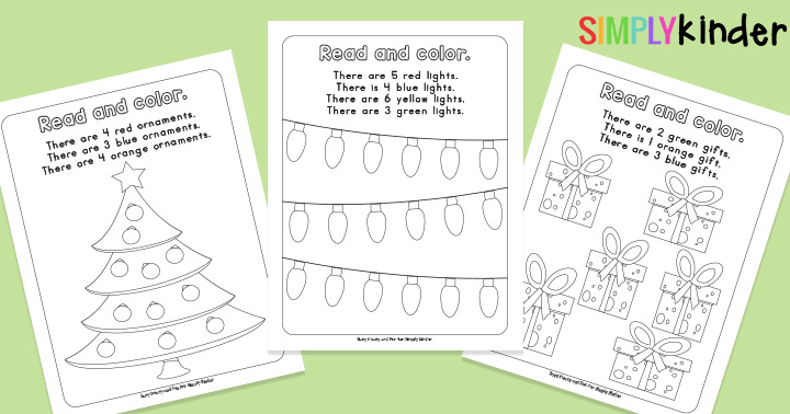 Read and Count Christmas Free Printables from Simply Kinder.