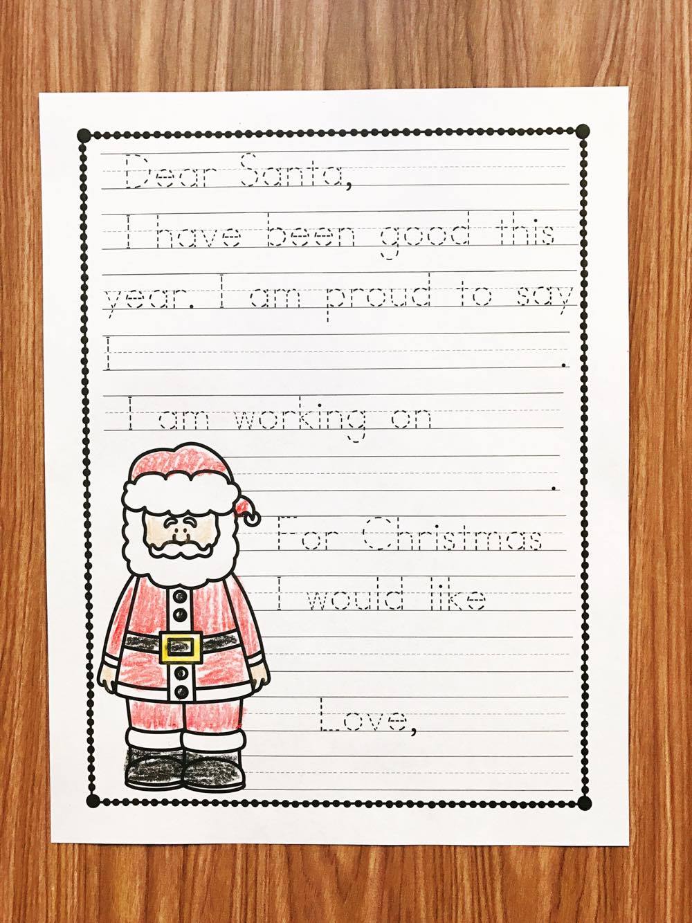 Free letter to Santa 