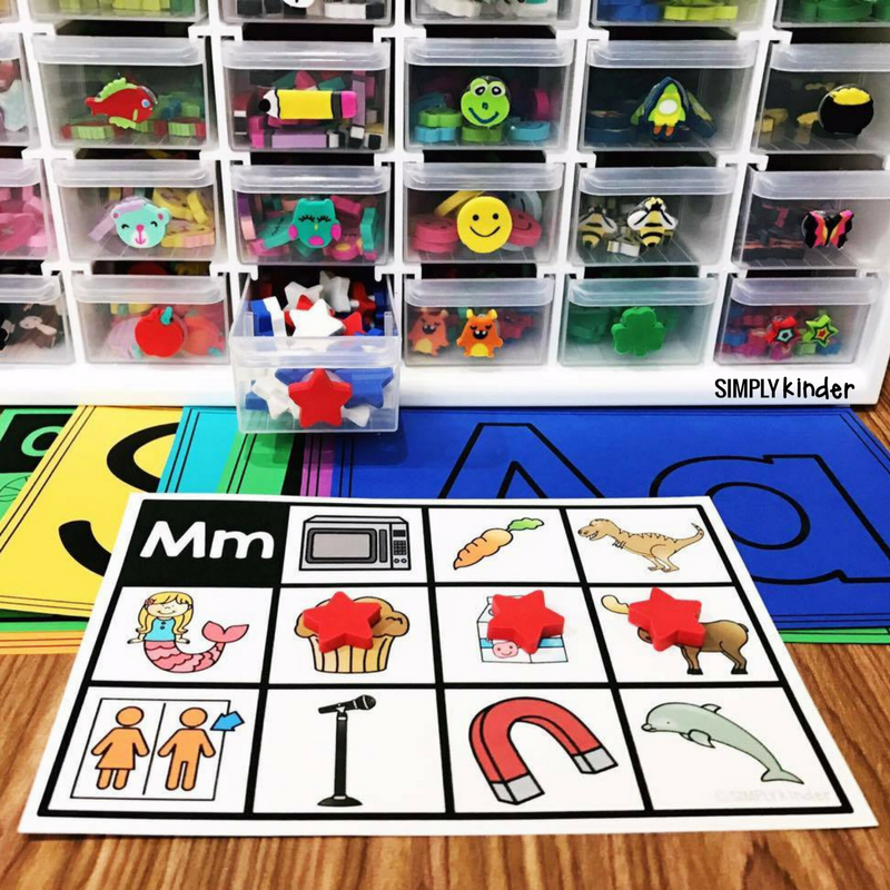 Mini Eraser Storage Solution and activities to use with those fun little math manipulatives.