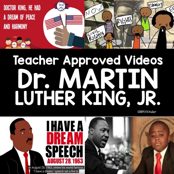 Teacher Approved Dr. Martin Luther King Videos - these videos are perfect for showing your kindergarten and first grade students. 