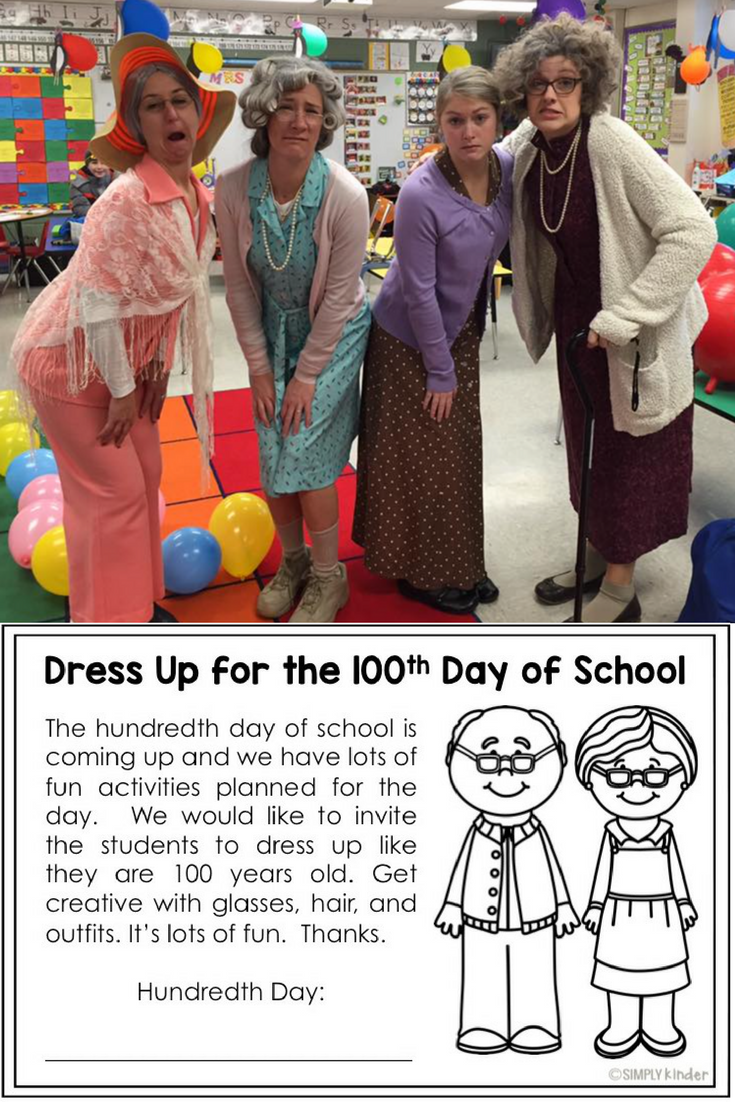Dress up for the 100th Day of School. A fun activity for students and teachers. Download our free flyer to encourage your students to dress up. 