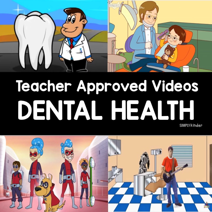 Teacher approved list of Dental Health videos for preschool, kindergarten, and first grades.