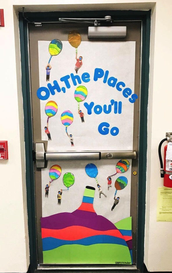 Seuss Door for Oh, The Places You'll Go. (Download the free balloon).