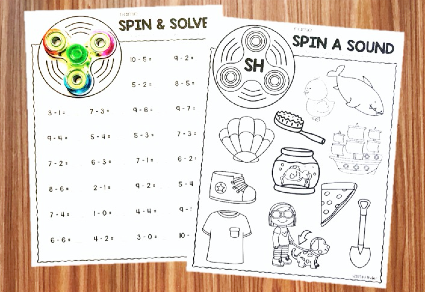 Fidget Spinner Activities for Kindergarten