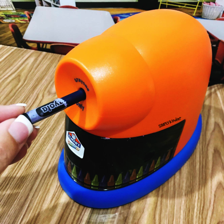 Check out this fun crayon sharpener! It takes a dull crayon and makes it fresh and new! Crayon Sharpener Review from Simply Kinder. 