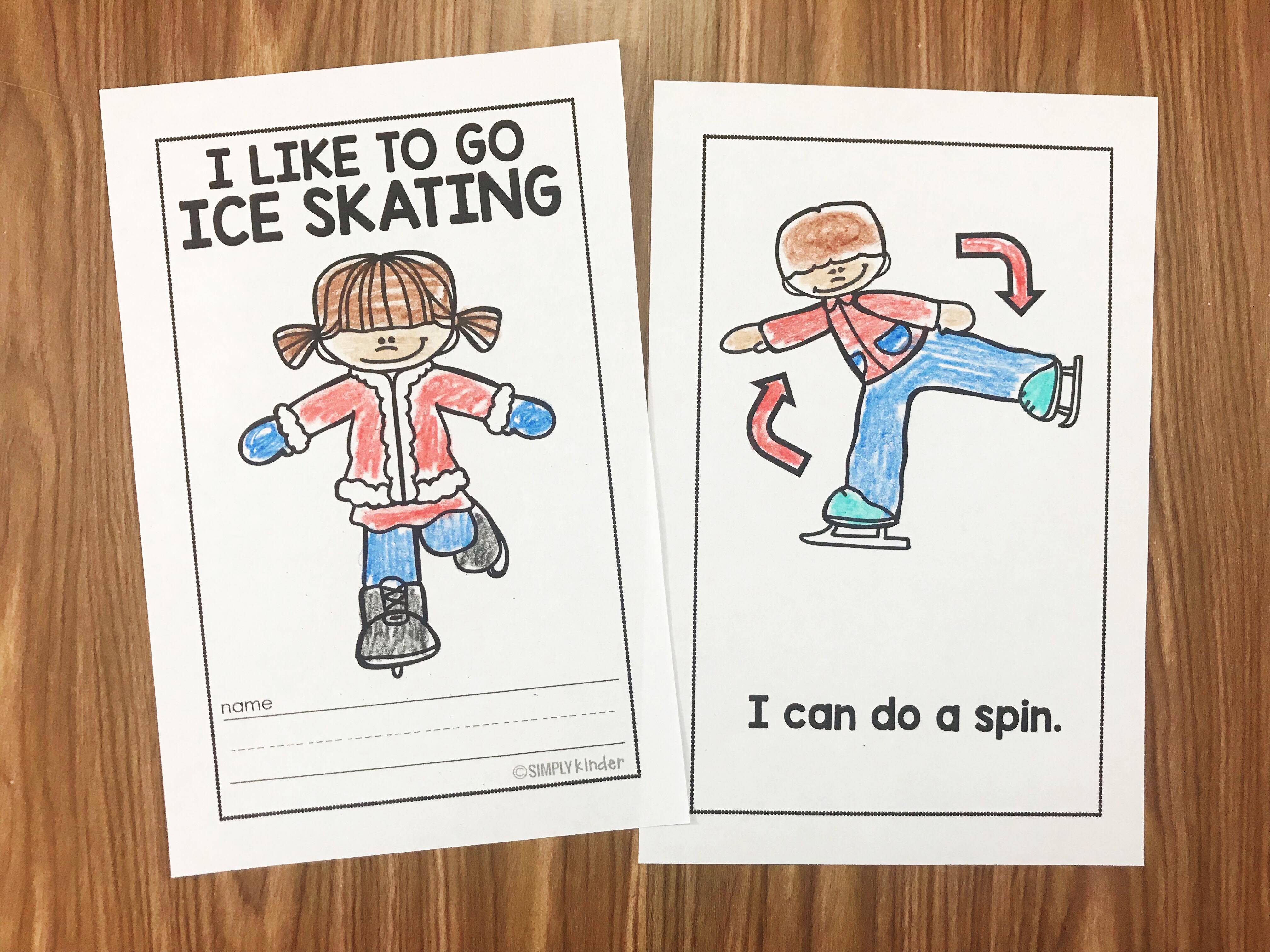 Are you ready to learn more about winter sports?  Our Winter Sports Easy Readers come with several sports that have super simple sentences about the sport.  Perfect for preschool, kindergarten, and first grades from Simply Kinder.