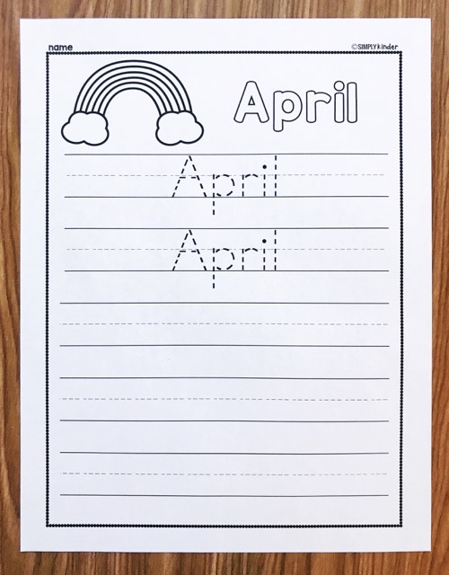 Teach your students to write the word March with these free April Writing Printables from Simply Kinder. Perfect for kindergarten and first grade students. 