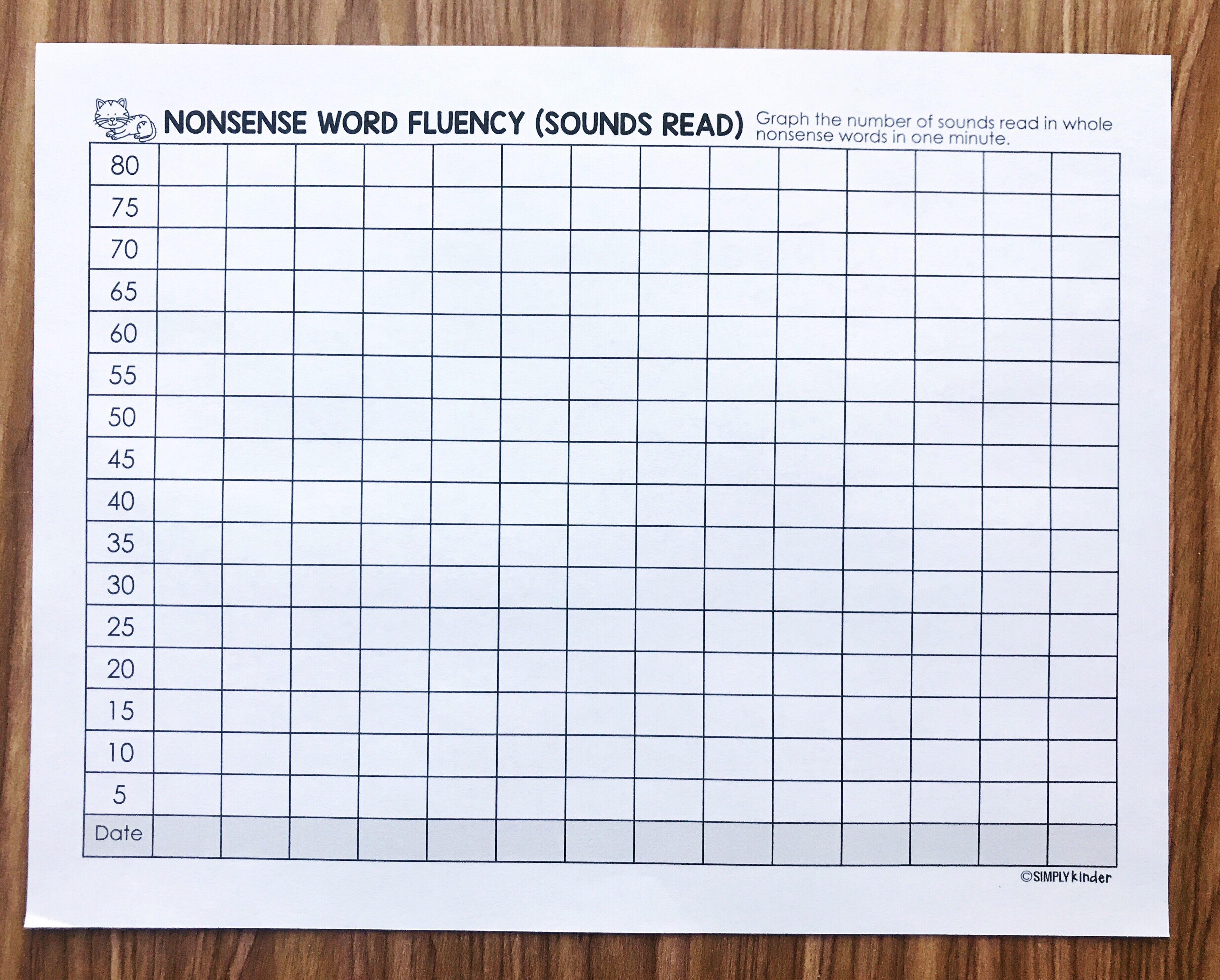 Help your students track their nonsense word fluency progress with this free student data book from Simply Kinder. 