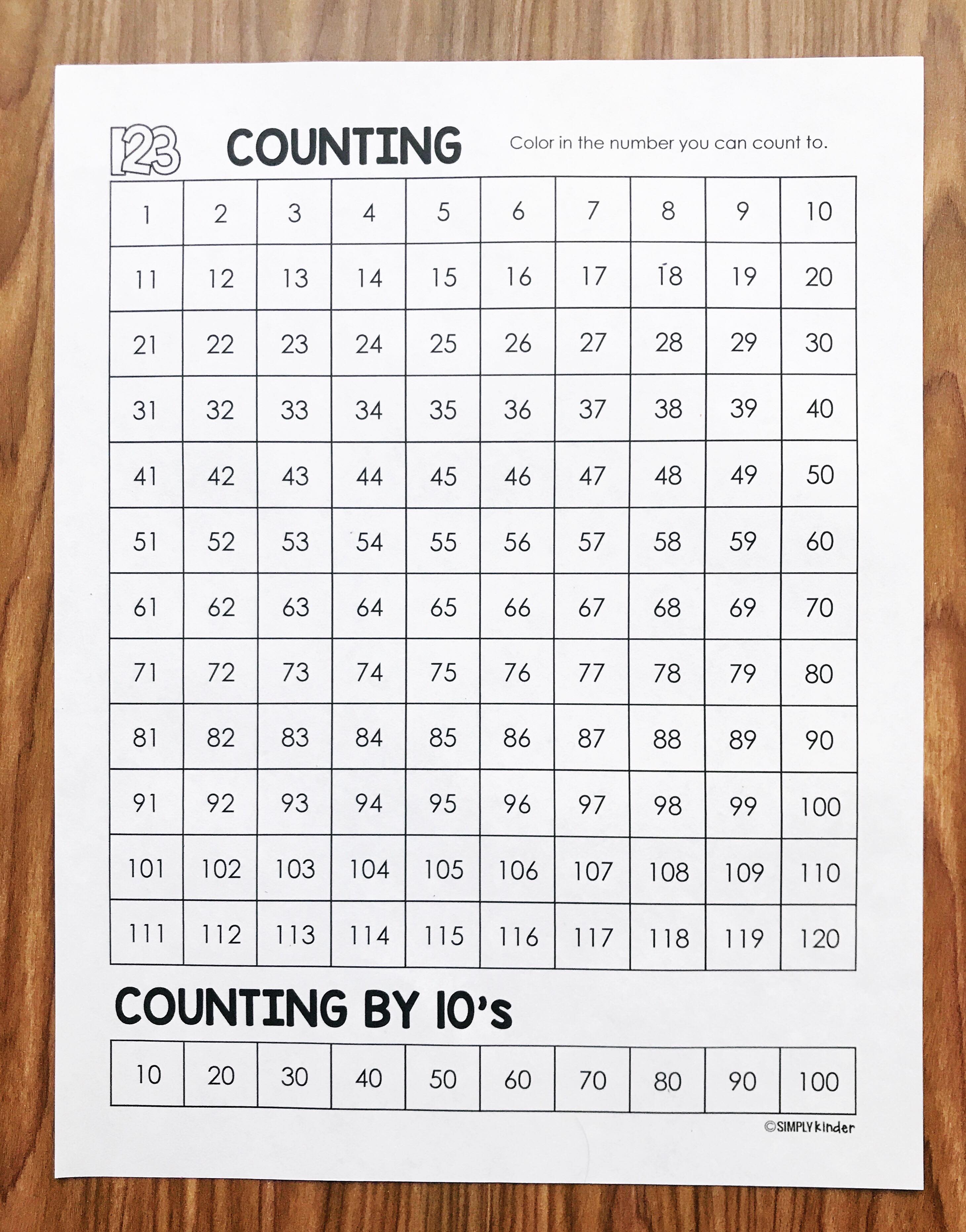 Help your students track how high they can count with this free student data book from Simply Kinder. 
