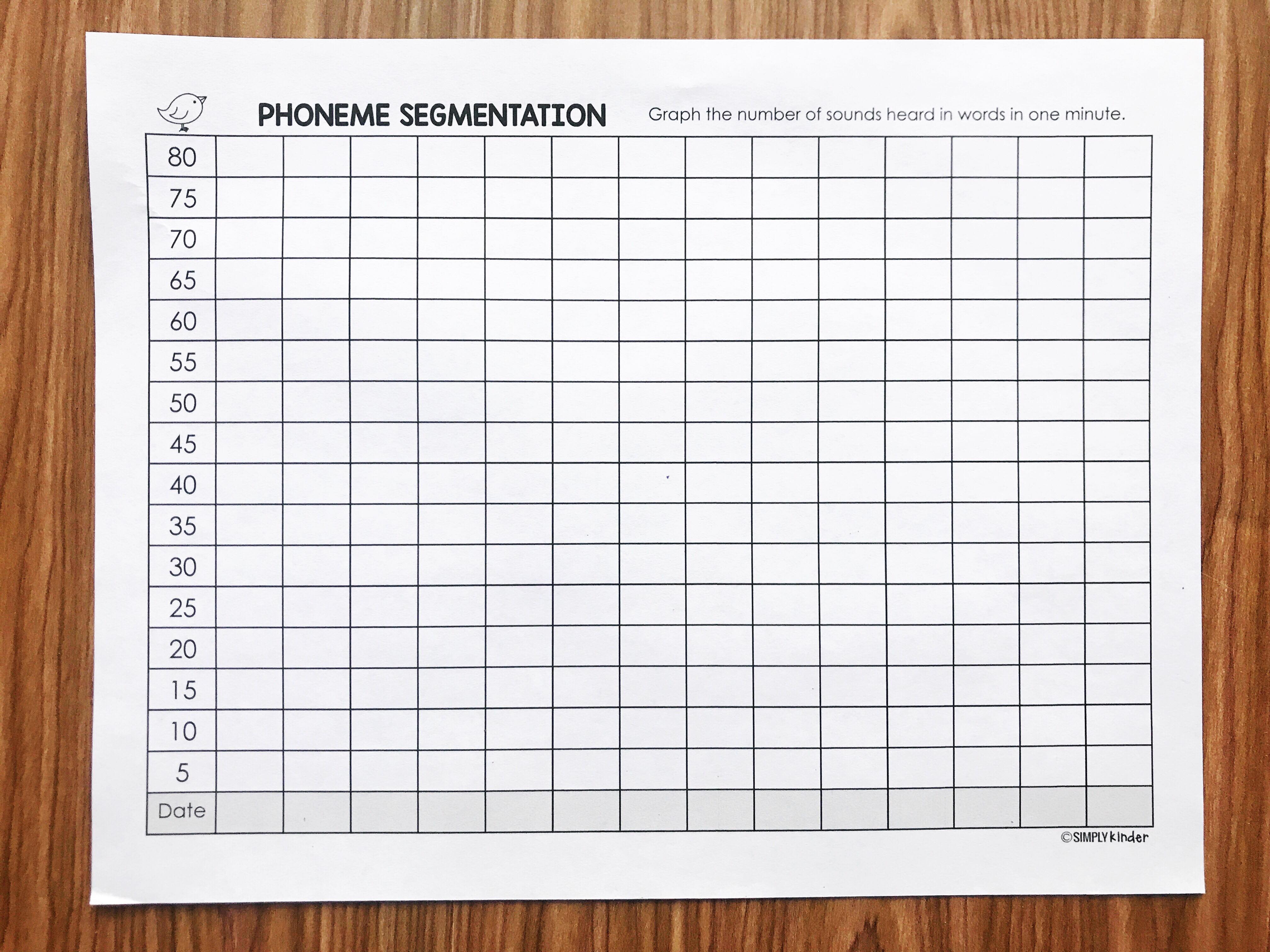 Help your students track their phonemic segmentation progress with this free student data book from Simply Kinder. 
