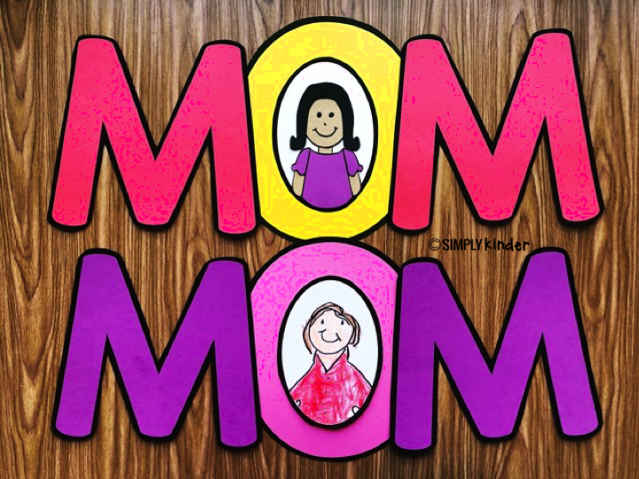 A fun Mother's Day Craft for preschool, kindergarten, and first grade students. You can pick whether they do the Mother's Day Craft, or Mother's Day Directed Drawing to go in the center to the O. 