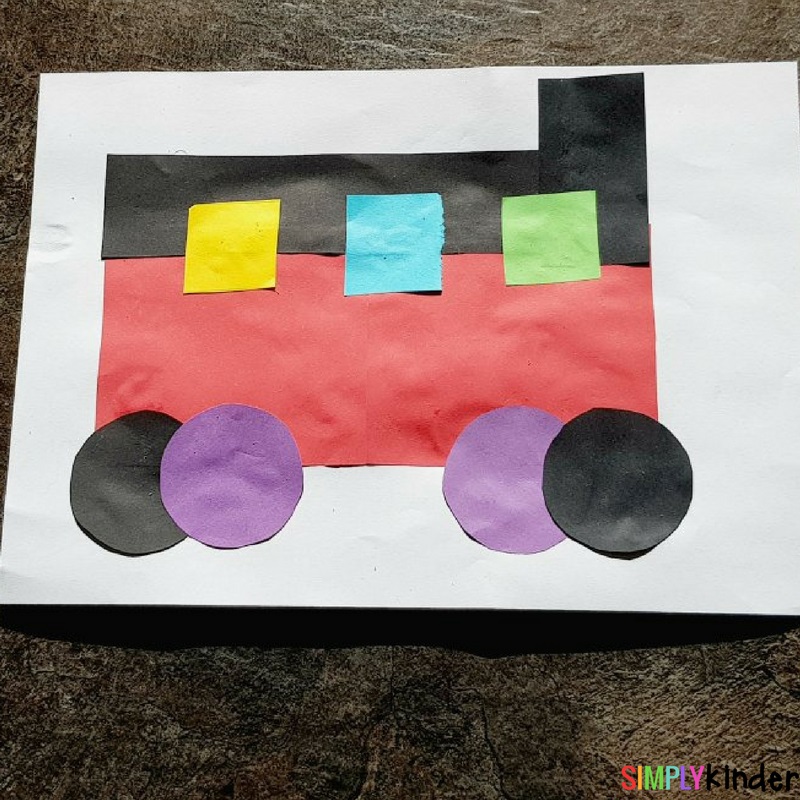 finished train craft transport collage craft