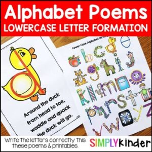 Alphabet Poems - Lower Case Letter Writing Poems