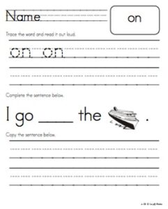 Sight Word Practice Printables - Simply Kinder