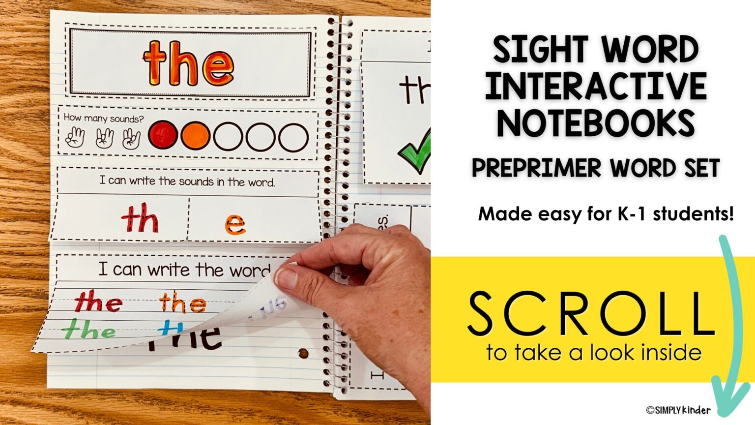 PrePrimer Sight Words Interactive Notebook - Simply Kinder
