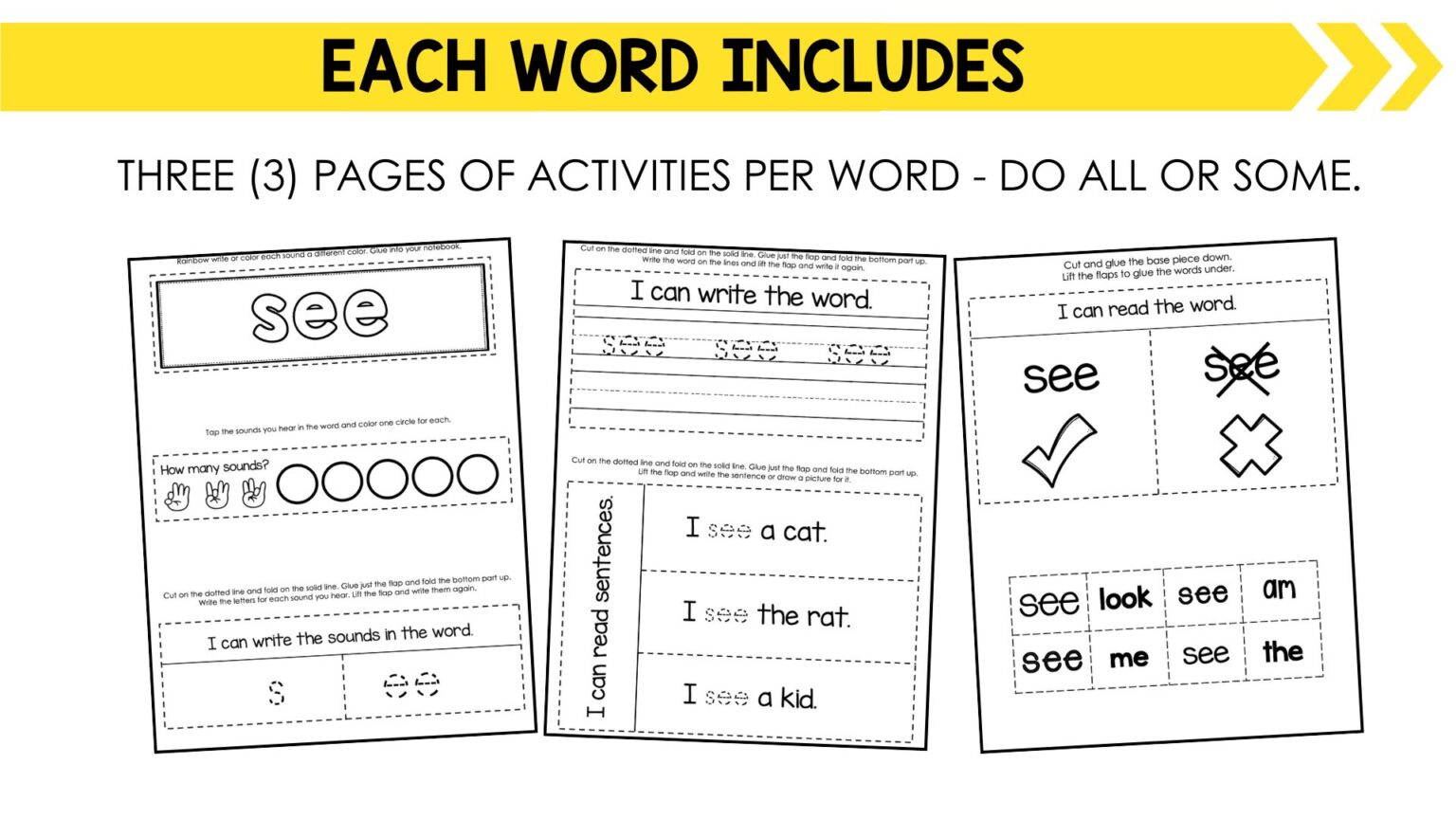 Sight Word Interactive Notebook - Fry 51-100 - Simply Kinder