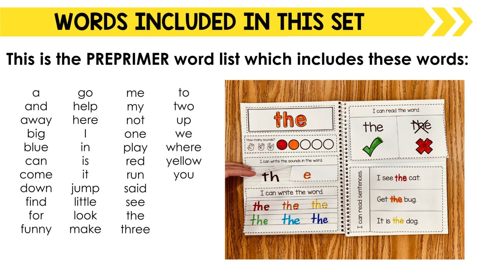 PrePrimer Sight Words Interactive Notebook - Simply Kinder