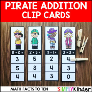 Addition Clip Cards - Pirate Math