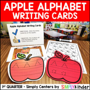 Apple Alphabet Writing Cards - Kindergarten Center - Simply Centers