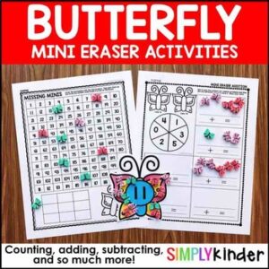 Butterfly Mini Eraser Activities