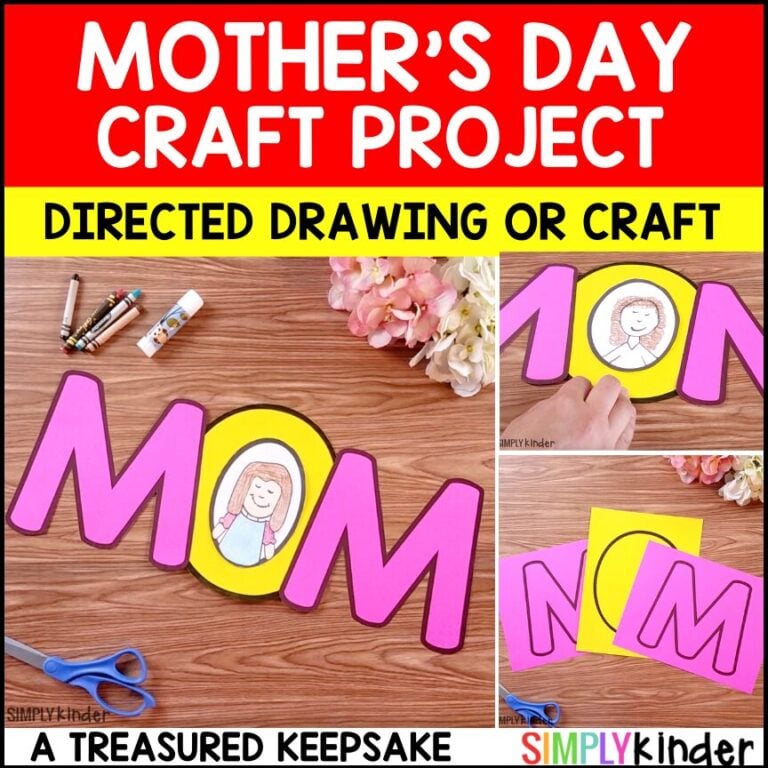 Mother's Day Craft, Mothers Day Card & Drawing Activity, Kindergarten, Preschool