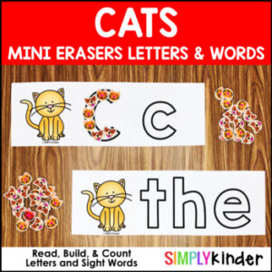 Cat Mini Eraser Activities - Letters and Words