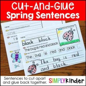 Cut and Glue Sentences - Spring