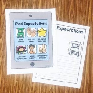 Editable iPad Expectations for Kindergarten - Simply Kinder