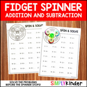 Fidget Spinner Activities - Addition and Subtraction