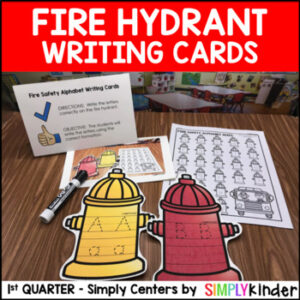 Fire Hydrant Alphabet Writing Center - Kindergarten Center - Simply Centers
