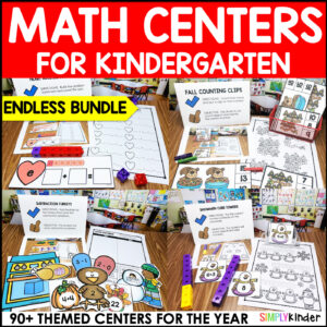 Kindergarten Math Centers - Themed Math Centers Fall, Winter, Spring, Summer