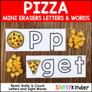 Pizza Mini Eraser Letters and Words