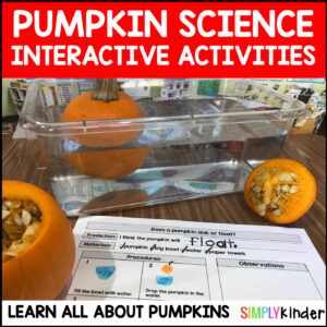 All About Pumpkin Science, Science with Pumpkins Activities for Kindergarten