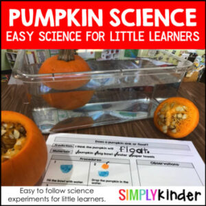 Pumpkin Science - Science with Pumpkins for Kindergarten, preschool, and First
