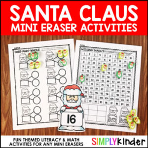 Santa Mini Eraser Activities