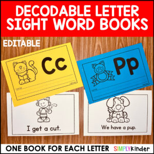 Alphabet Books with Editable Sight Words, Printable Alphabet Sight Word Books