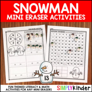 Snowman Mini Eraser Activities