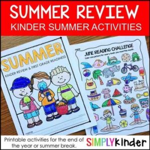Summer Packet for Kindergarten - Summer Review Packet Kindergarten