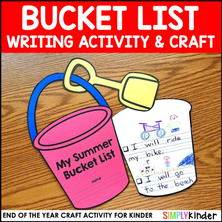 Summer Bucket List Craft & Writing, End of the Year Activity for Kindergarten