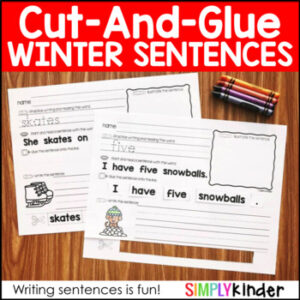 Winter Cut and Glue Sentences