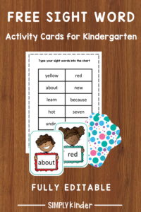 Free Sight Words Printable Card Activity For Kindergarten - Simply Kinder