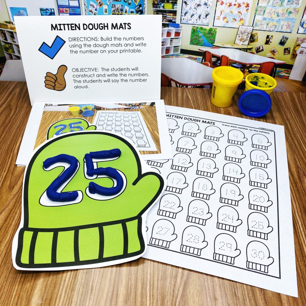 Mitten Number Dough Mats - Simply Kinder