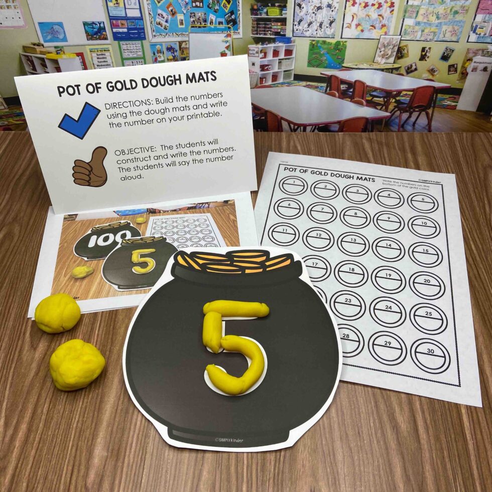 Pot of Gold Number Dough Mats - Simply Kinder